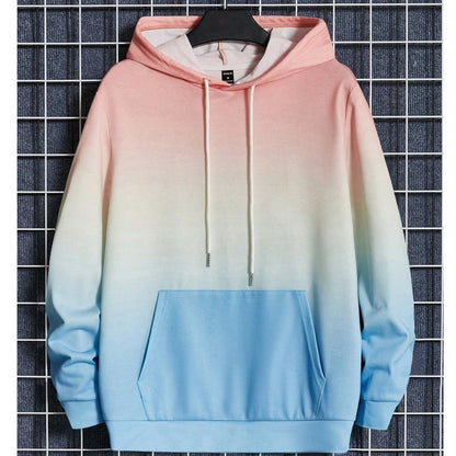 Men's Fashion Long Sleeve Sweatshirt 3D Gradient Printing Hoodie Simple Autumn Leisure Daily